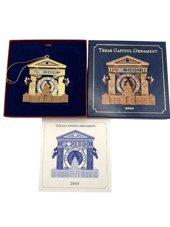 Capitol Gift Shop Other - 2010 Texas State Capitol Gold Plated Christmas Ornament Box Pamphlet